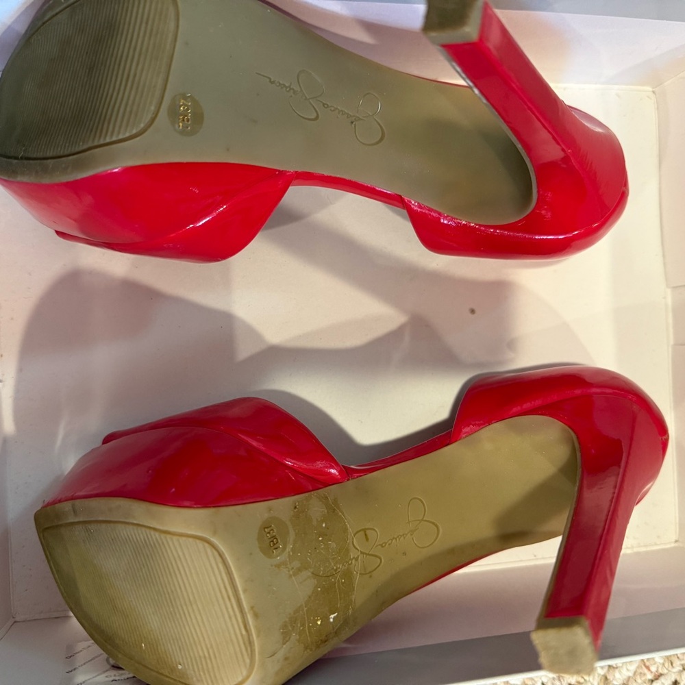 Jessica Simpson Size 7 woman’s Lipstick Red Heels - Picture 5 of 5